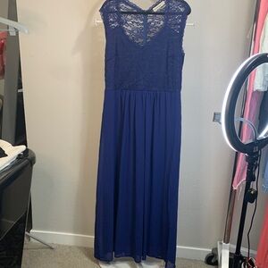 Stunning Blue Lace Prom Dress